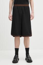 Wales Bonner gyapjú rövidnadrág Ossie - fekete 52