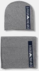 Emporio Armani gyerek gyapjúkeverék sapka és sál - szürke 55