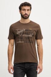 Aeronautica Militare pamut póló - barna S - answear - 16 990 Ft
