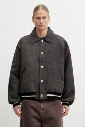 Wales Bonner gyapjú dzseki Homecoming Varsity Jacket - szürke 48