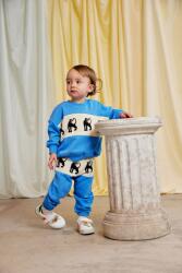 Mini Rodini gyerek pamut melegítőnadrág Panther - kék 140-146