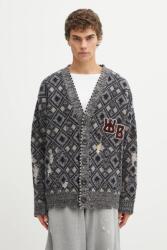 Wales Bonner gyapjú kardigán Sibling Cardigan - szürke M