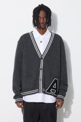 AMBUSH gyapjú kardigán A Patch Knit Cardigan - szürke M