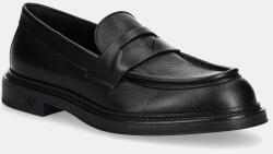 Emporio Armani bőr mokaszin - fekete Férfi 41