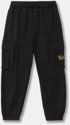 EA7 Emporio Armani gyerek pamut melegítőnadrág - fekete 160 - answear - 28 990 Ft