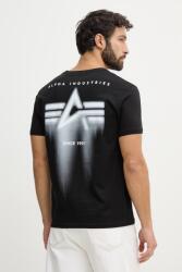 Alpha Industries pamut póló Spray Print - fekete M