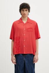 Aries ing Ancient Column Satin Viscose Hawaiian Shirt - piros L