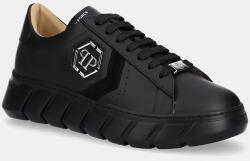 Philipp Plein bőr sportcipő Nappa Lo-Top Hexagon - fekete Férfi 42