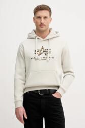 Alpha Industries felső Basic Hoodie BL Effect Print - bézs L