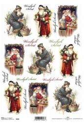  Decoupage rizspapír A/4 Mikulás piros és kék ruhában