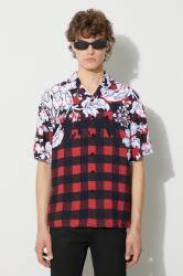 Neil Barrett ing LOOSE HAWAIIAN CHECK WITH BOLTS - piros L