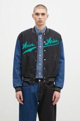Aries farmer bomber dzseki Varsity Denim Jacket - fekete L