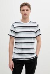 Barbour pamut póló Houstead Stripe Tailored Fit T-Shirt - fehér XL
