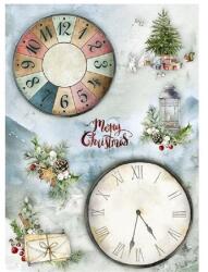  Decoupage rizspapír A/4 Karácsonyi óralap (370377)