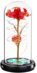 Verk Group Örök rózsa üvegben LED világítással és díszdobozzal - Piros (26112)