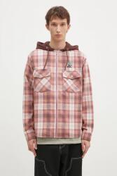 Icecream ing gyapjú keverékből Hooded Flannel Zip Through - barna XL