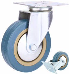 Verk Group 4 colos csendes, kék forgatható bútorgörgő, gumiborítással (11501)