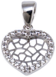 Ékszershop Köves fehérarany szív medál (1334576)
