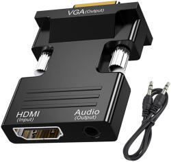 Verk Group HDMI-ről VGA-ra átalakító adapter audio kimenettel, fekete (06253)