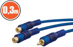 Delight RCA elosztókábel - 1x RCA dugó - 2x RCA aljzat - 0, 3 m (20197)