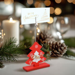 Family Collection Ültetőkártya tartó - csipeszes - fenyőfa - 8, 5 x 12 cm (58952A) - muszakiwebbolt