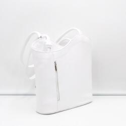  Bőr fehér erezett női váll / hátitáska