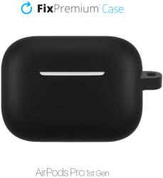 FixPremium - Silicon Caz cu Karabinou pentru AirPods Pro, negru