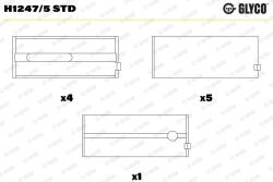 GLYCO Ložisko kľukového hriadeľa GLYCO H1247/5 STD (H1247/5 STD)