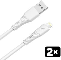 AVAX CB4302 2x USBA-Lightning szilikon töltőkábel csomag, fehér - 1, 5m (AVAX CB4302) - wpower