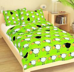 DADKA VRACOV Ágyneműhuzat kiságyba krepp Flock of sheep zöld (01363-STADOOVZELA)