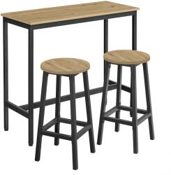 Klubfotel Ipari bárasztal szett 2 db bárszékkel, artisan tölgy (LBT219B88)