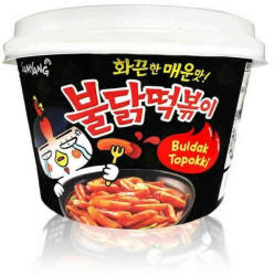 Samyang Buldak Hot Chicken Topokki Bowl Instant Csípős Csirke Rizstészta 185g