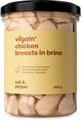 Vilgain Csirkemell sós lében -⁠ nagy darab lédús hús azonnali fogyasztásra, ellenőrzött gazdaságokból, tartósítószer nélkül
