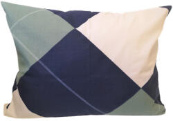  Sötétkék - olajzöld rombusz mintás kispárna huzat - 40x50 cm