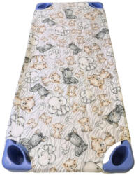  Vízhatlan gumifüles gyermek mintás lepedő pamut - pul anyagból / szafari kölyök bézs