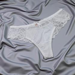 Lemila Női csipkés selyem tanga S, Fehér 112598