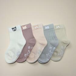 Aura Via Bébi kislány bordás pamut zokni szett - CSÚSZÁSGÁTLÓS talppal 5 pár 18-20 112832