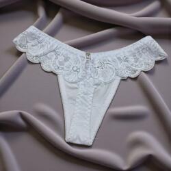 Lemila Női elegáns csipke pamut tanga S, Fehér 112675