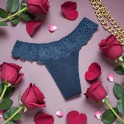 Lemila Női elegáns csipke pamut tanga XL, smeraldo 112697