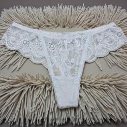 Lemila Női elegáns csipke tanga M, Fehér 112656