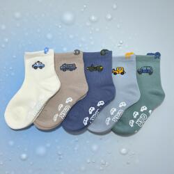 Aura Via BÉBI fiú autó mintás pamut zokni szett - 5 pár/cs CSÚSZÁSGÁTLÓS 18-20 112818