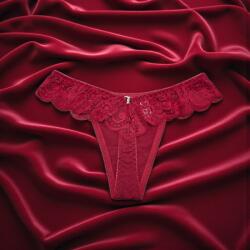 Lemila Női elegáns csipke pamut tanga XL, Piros 112695