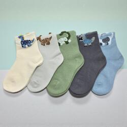 Aura Via Bébi fiú dínó mintás pamut zokni szett - 5 pár 18-20 112824