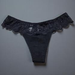 Lemila Női elegáns csipke pamut tanga L, Fekete 112688