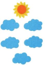 Penta collection Filcfigura - Nap + felhők (6 db/cs, átm. kb. : 6 cm)