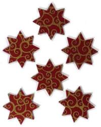 Penta collection Filcfigura - Nyolcágú csillag, festett, bordó-arany (6 db/cs, átm. kb. : 6 cm)