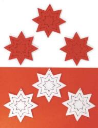 Penta collection Filcfigura - Csillag, vonalas g. , fehér-piros (6 db/cs, átm. kb. : 6 cm)