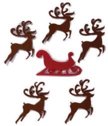 Penta collection Filcfigura - Rénszarvas vágtató + szán (6 db/cs, átm. kb. : 6 cm)