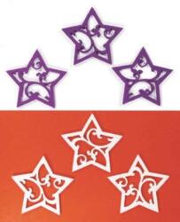 Penta collection Filcfigura - Csillag, áttört, fehér-lila (6 db/cs, átm. kb. : 6 cm)
