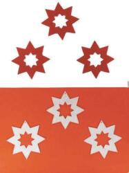 Penta collection Filcfigura - Nyolcágú csillag, lyukas, fehér-bordó (6 db/cs, átm. kb. : 6 cm)